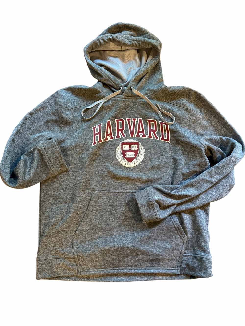 Unisex Gray Harvard Hooded Sweatshirt